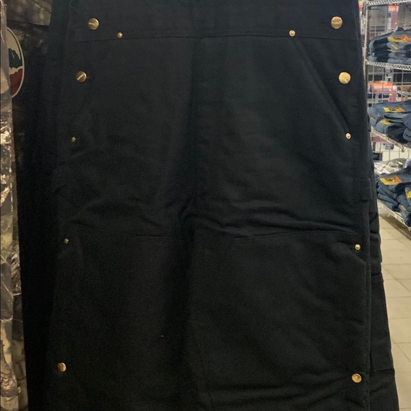 Carhartt Duck Zip to Thigh Quilt Line BibOveralls - Picture 4 of 8